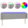 Light gray fabric headboard with LED 163x16x78/88 cm by , Headboards and footboards - Ref: Foro24-3123480, Price: 75,48 €, Di...