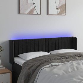 Cabecero con LED de terciopelo negro 147x16x78/88 cm de , Cabeceros y pies de cama - Ref: Foro24-3123524, Precio: 75,02 €, De...