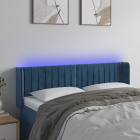 Cabecero con LED de terciopelo azul oscuro 147x16x78/88 cm de , Cabeceros y pies de cama - Ref: Foro24-3123526, Precio: 79,56...