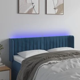 Dark blue velvet LED headboard 147x16x78/88 cm by , Headboards and footboards - Ref: Foro24-3123526, Price: 76,76 €, Discount: %