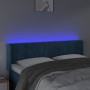 Cabecero con LED de terciopelo azul oscuro 147x16x78/88 cm de , Cabeceros y pies de cama - Ref: Foro24-3123526, Precio: 79,56...