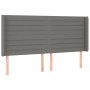 Cabecero con LED de tela gris oscuro 163x16x118/128 cm de , Cabeceros y pies de cama - Ref: Foro24-3124195, Precio: 137,32 €,...