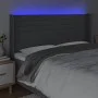 Dunkelgraues Stoffkopfteil mit LED 163x16x118/128 cm von , Kopf- und Fußteile - Ref: Foro24-3124195, Preis: 120,02 €, Rabatt: %