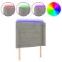 Hellgraues Samtkopfteil mit LED 83x16x118/128 cm von , Kopf- und Fußteile - Ref: Foro24-3124218, Preis: 72,33 €, Rabatt: %