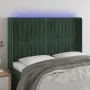 LED-Kopfteil aus dunkelgrünem Samt, 147 x 16 x 118/128 cm von , Kopf- und Fußteile - Ref: Foro24-3124337, Preis: 133,18 €, Ra...