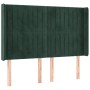 Cabecero con LED de terciopelo verde oscuro 147x16x118/128 cm de , Cabeceros y pies de cama - Ref: Foro24-3124337, Precio: 13...
