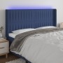 Cabecero con LED de tela azul 163x16x118/128 cm de , Cabeceros y pies de cama - Ref: Foro24-3124298, Precio: 131,83 €, Descue...