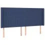 Blue fabric headboard with LED 203x16x118/128 cm by , Headboards and footboards - Ref: Foro24-3124314, Price: 132,30 €, Disco...