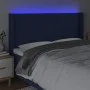 Blue fabric headboard with LED 203x16x118/128 cm by , Headboards and footboards - Ref: Foro24-3124314, Price: 132,30 €, Disco...