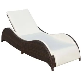 Tumbona con cojín de ratán sintético marrón de vidaXL, Tumbonas - Ref: Foro24-41974, Precio: 238,98 €, Descuento: %