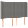 Cabecero con LED de tela gris oscuro 147x16x118/128 cm de , Cabeceros y pies de cama - Ref: Foro24-3124285, Precio: 136,52 €,...