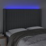 Cabecero con LED de tela gris oscuro 147x16x118/128 cm de , Cabeceros y pies de cama - Ref: Foro24-3124285, Precio: 136,52 €,...