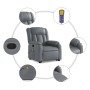 Sillón reclinable de masaje de pie cuero artificial gris en Sillones | Comprar online en Foru.es