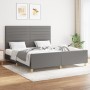 Estructura de cama con cabecero tela gris oscuro 160x200 cm de , Camas y somieres - Ref: Foro24-3125147, Precio: 240,27 €, De...