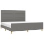 Estructura de cama con cabecero tela gris oscuro 160x200 cm de , Camas y somieres - Ref: Foro24-3125147, Precio: 240,27 €, De...
