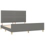 Estructura de cama con cabecero tela gris oscuro 160x200 cm de , Camas y somieres - Ref: Foro24-3125147, Precio: 240,27 €, De...