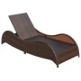 Tumbona con cojín de ratán sintético marrón de vidaXL, Tumbonas - Ref: Foro24-41974, Precio: 242,96 €, Descuento: %