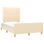Estructura de cama con cabecero de tela color crema 120x200 cm de , Camas y somieres - Ref: Foro24-3125208, Precio: 180,60 €,...