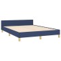 Estructura de cama con cabecero de tela azul 140x190 cm de , Camas y somieres - Ref: Foro24-3125217, Precio: 230,54 €, Descue...