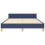 Estructura de cama con cabecero de tela azul 140x190 cm de , Camas y somieres - Ref: Foro24-3125217, Precio: 230,54 €, Descue...