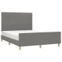 Bed frame with headboard in dark gray fabric 140x200 cm by , Beds and slatted bases - Ref: Foro24-3125220, Price: 225,16 €, D...