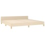Estructura de cama con cabecero de tela color crema 200x200 cm de , Camas y somieres - Ref: Foro24-3125248, Precio: 264,88 €,...