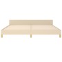 Estructura de cama con cabecero de tela color crema 200x200 cm de , Camas y somieres - Ref: Foro24-3125248, Precio: 264,88 €,...
