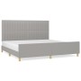 Estructura de cama con cabecero de tela gris claro 200x200 cm de , Camas y somieres - Ref: Foro24-3125243, Precio: 228,45 €, ...