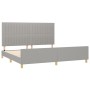 Estructura de cama con cabecero de tela gris claro 200x200 cm de , Camas y somieres - Ref: Foro24-3125243, Precio: 228,45 €, ...