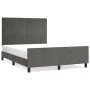 Dark gray velvet bed frame with headboard 140x200 cm by , Beds and slatted bases - Ref: Foro24-3125880, Price: 224,53 €, Disc...