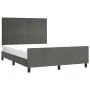 Dark gray velvet bed frame with headboard 140x200 cm by , Beds and slatted bases - Ref: Foro24-3125880, Price: 224,53 €, Disc...