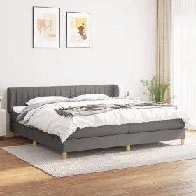 Box spring bed with dark gray fabric mattress 200x200 cm by , Beds and slatted bases - Ref: Foro24-3126990, Price: 588,86 €, ...