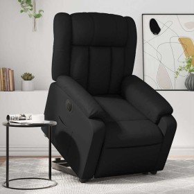 Sillón reclinable elevable eléctrico de cuero sintético negro en Sillones | Comprar online en Foru.es