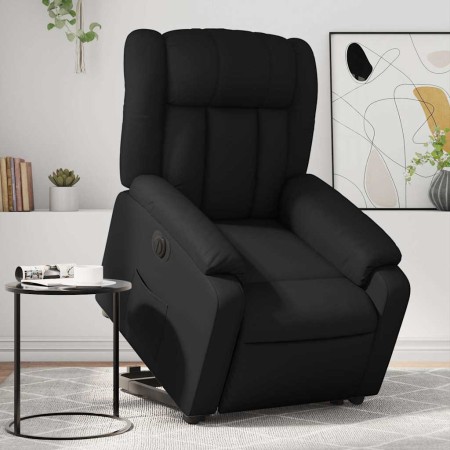 Sillón reclinable elevable eléctrico de cuero sintético negro en Sillones | Comprar online en Foru.es