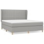 Cama box spring con colchón tela gris claro 160x200 cm de , Camas y somieres - Ref: Foro24-3128693, Precio: 568,93 €, Descuen...