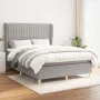 Box spring bed with light gray fabric mattress 140x200 cm by , Beds and slatted bases - Ref: Foro24-3128685, Price: 514,35 €,...