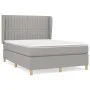 Box spring bed with light gray fabric mattress 140x200 cm by , Beds and slatted bases - Ref: Foro24-3128685, Price: 514,35 €,...