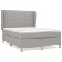 Cama box spring con colchón tela gris claro 140x200 cm de , Camas y somieres - Ref: Foro24-3128685, Precio: 524,80 €, Descuen...