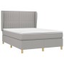 Cama box spring con colchón tela gris claro 140x200 cm de , Camas y somieres - Ref: Foro24-3128685, Precio: 524,80 €, Descuen...