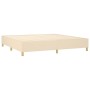 Cama box spring con colchón tela color crema 200x200 cm de , Camas y somieres - Ref: Foro24-3128714, Precio: 635,66 €, Descue...