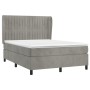 Cama box spring con colchón terciopelo gris claro 140x190 cm de , Camas y somieres - Ref: Foro24-3129327, Precio: 572,49 €, D...