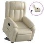 Sillón reclinable elevable eléctrico de cuero sintético crema en Sillones | Comprar online en Foru.es