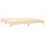 Cama box spring con colchón tela color crema 200x200 cm de , Camas y somieres - Ref: Foro24-3130462, Precio: 557,11 €, Descue...