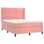 Cama box spring con colchón terciopelo rosa 140x200 cm de , Camas y somieres - Ref: Foro24-3132806, Precio: 502,03 €, Descuen...