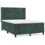 Cama box spring con colchón terciopelo verde oscuro 140x200 cm de , Camas y somieres - Ref: Foro24-3132804, Precio: 517,67 €,...