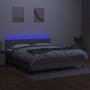Cama box spring colchón y luces LED tela gris claro 160x200 cm de , Camas y somieres - Ref: Foro24-3133325, Precio: 505,18 €,...