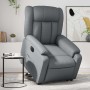 Sillón reclinable elevable eléctrico de cuero sintético gris en Sillones | Comprar online en Foru.es