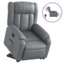 Sillón reclinable elevable eléctrico de cuero sintético gris en Sillones | Comprar online en Foru.es