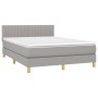 Cama box spring colchón y luces LED tela gris claro 140x200 cm de , Camas y somieres - Ref: Foro24-3133877, Precio: 427,61 €,...