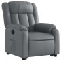 Sillón reclinable elevable eléctrico de cuero sintético gris en Sillones | Comprar online en Foru.es